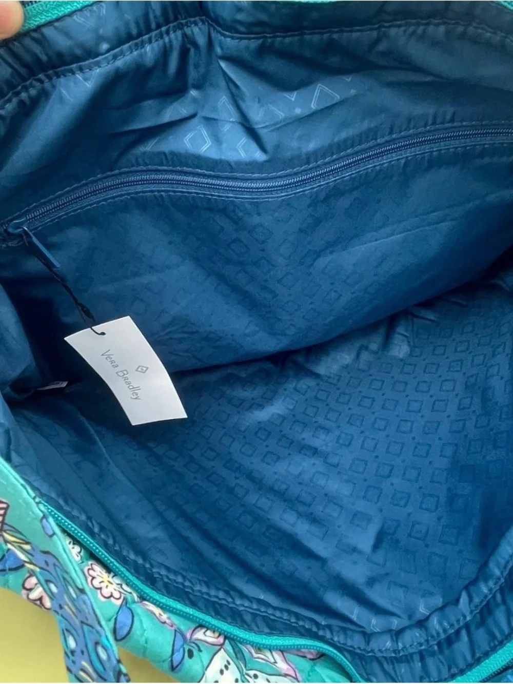 Vera Bradley Peacock Garden Teal Floral Quilted Shoulder Bag